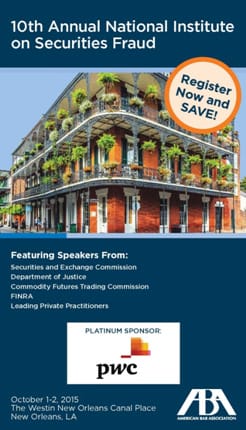 10th annual national institute on securities fraud